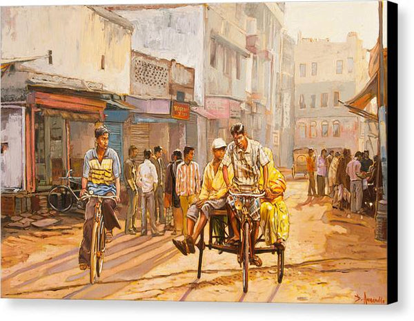 North India Street Scene - Canvas Print