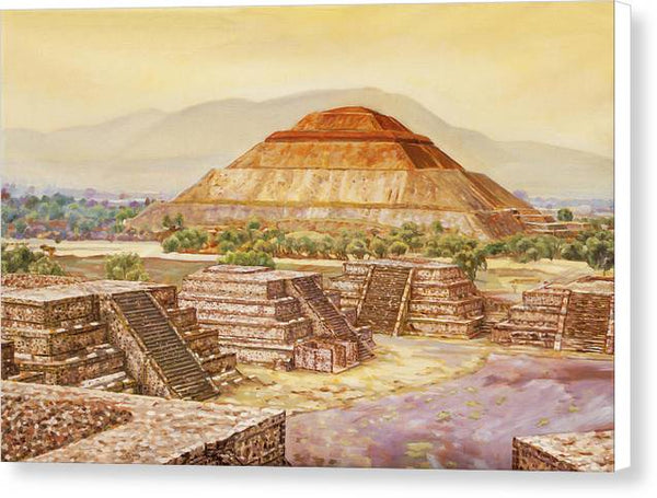 Pyramids At Teotihuacan - Canvas Print