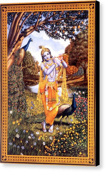 Raman Playing The Flute - Canvas Print