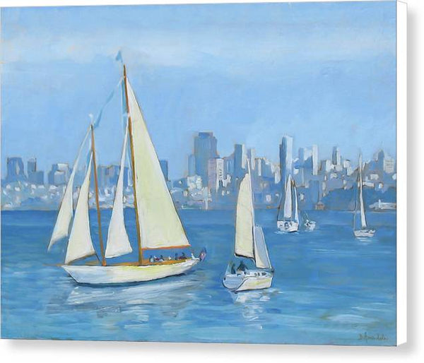 Sailboats In Sausalito - Canvas Print