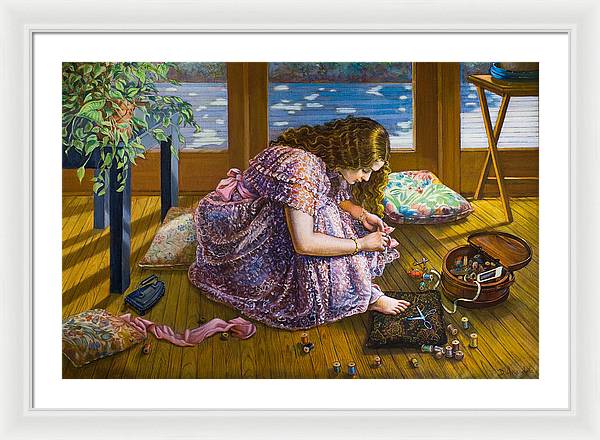 Scissors and toes - Framed Print
