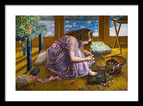 Scissors and toes - Framed Print