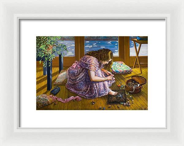 Scissors and toes - Framed Print
