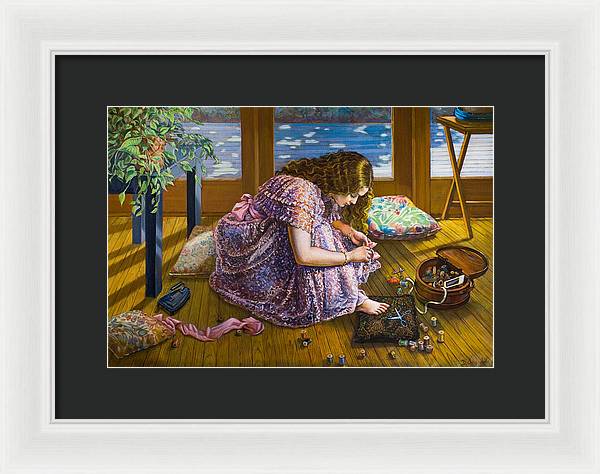 Scissors and toes - Framed Print