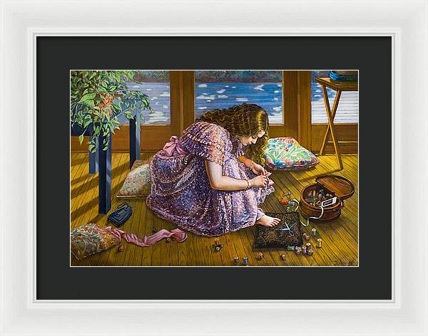 Scissors and toes - Framed Print