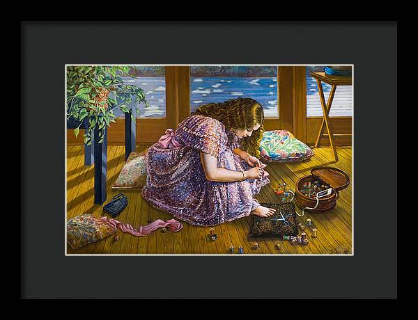 Scissors and toes - Framed Print