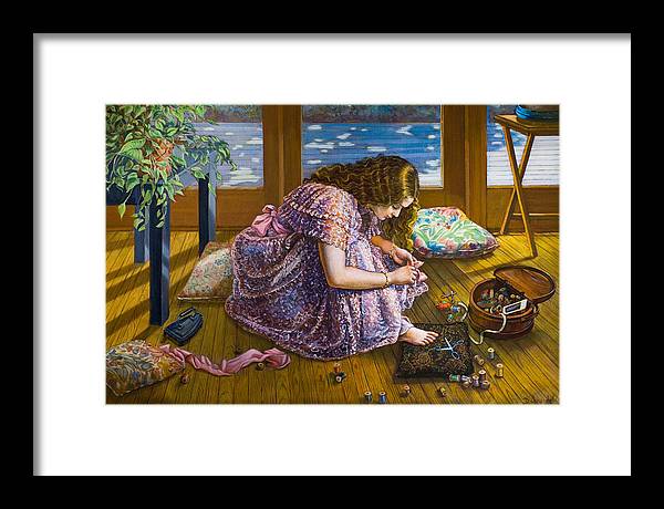 Scissors and toes - Framed Print