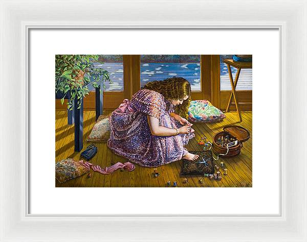 Scissors and toes - Framed Print
