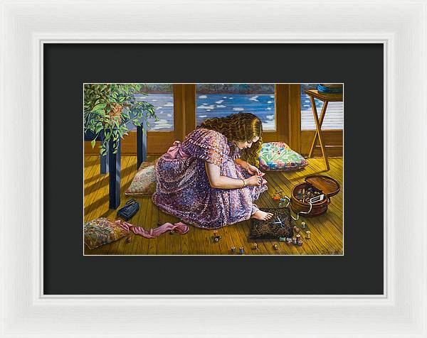 Scissors and toes - Framed Print