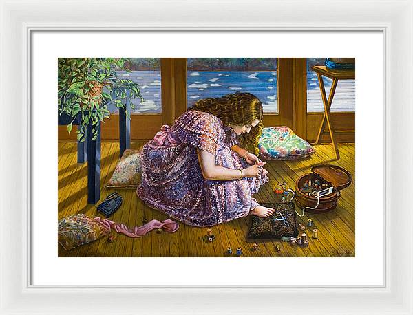 Scissors and toes - Framed Print