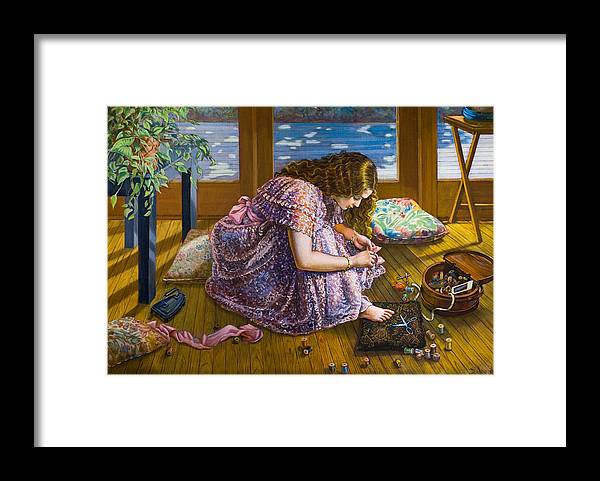 Scissors and toes - Framed Print