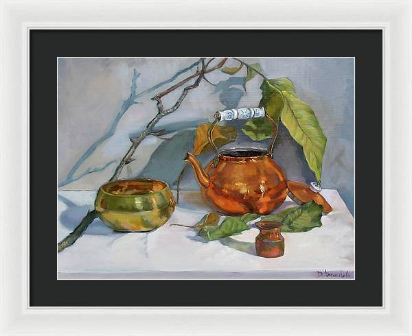 Still Life With A Copper Kettle - Framed Print