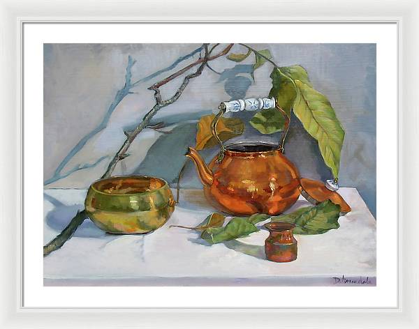 Still Life With A Copper Kettle - Framed Print