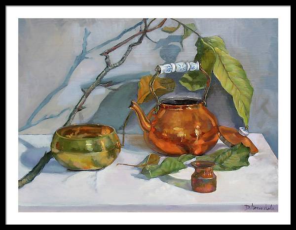 Still Life With A Copper Kettle - Framed Print