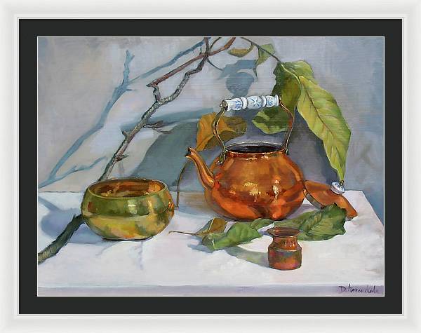 Still Life With A Copper Kettle - Framed Print