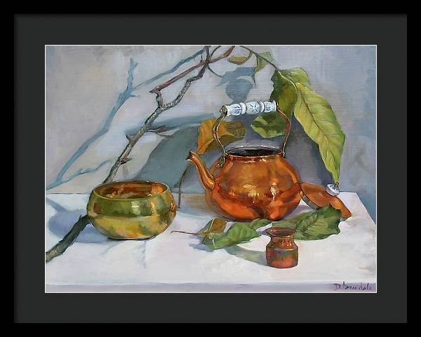 Still Life With A Copper Kettle - Framed Print