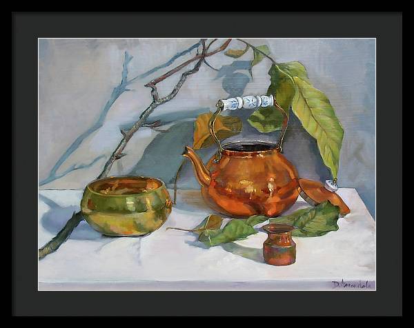 Still Life With A Copper Kettle - Framed Print