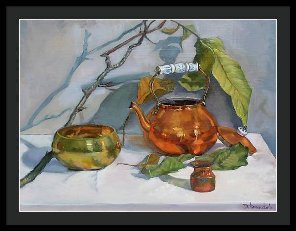 Still Life With A Copper Kettle - Framed Print