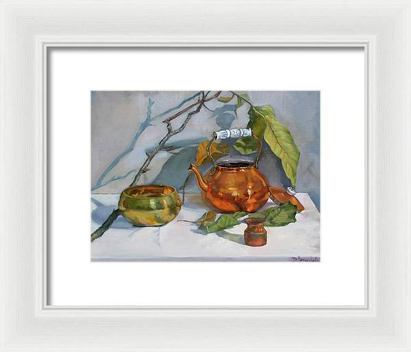 Still Life With A Copper Kettle - Framed Print