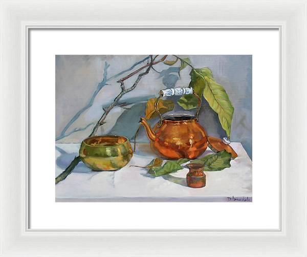 Still Life With A Copper Kettle - Framed Print