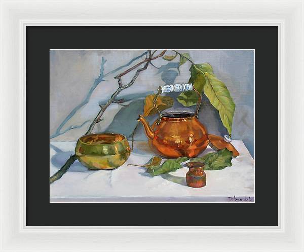 Still Life With A Copper Kettle - Framed Print