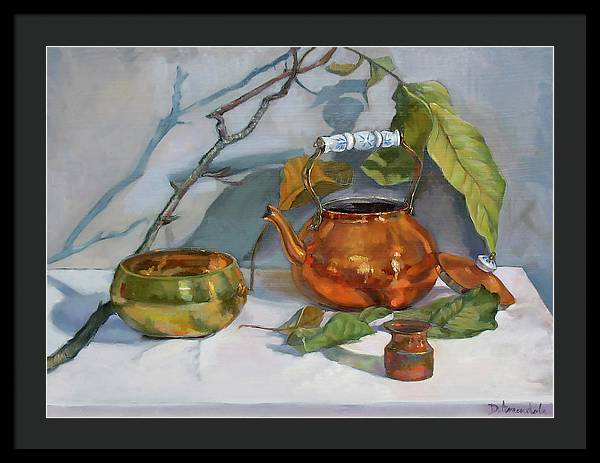 Still Life With A Copper Kettle - Framed Print