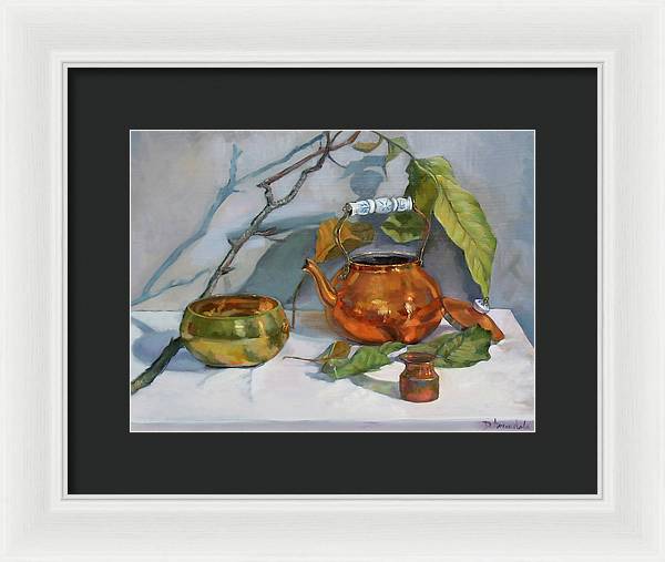 Still Life With A Copper Kettle - Framed Print