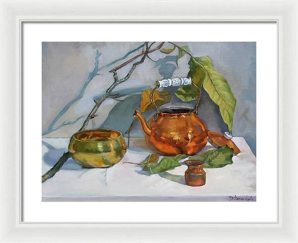 Still Life With A Copper Kettle - Framed Print