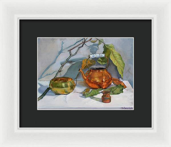 Still Life With A Copper Kettle - Framed Print
