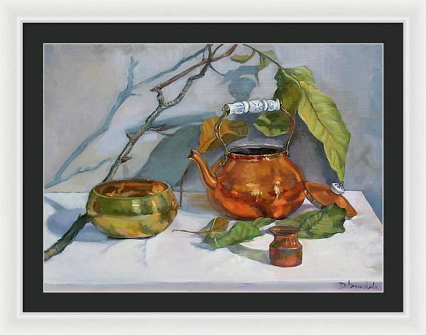 Still Life With A Copper Kettle - Framed Print
