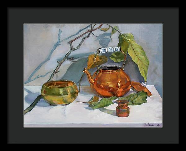 Still Life With A Copper Kettle - Framed Print