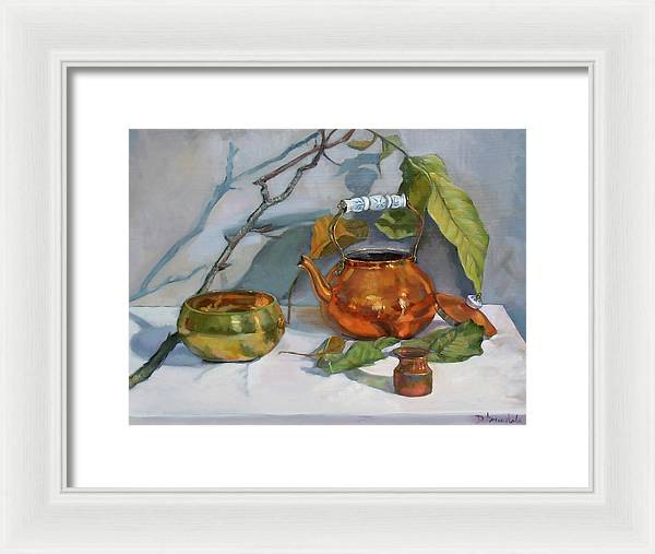 Still Life With A Copper Kettle - Framed Print