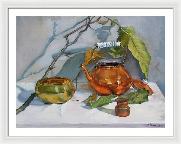 Still Life With A Copper Kettle - Framed Print