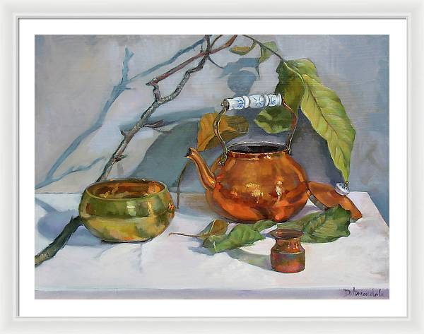 Still Life With A Copper Kettle - Framed Print