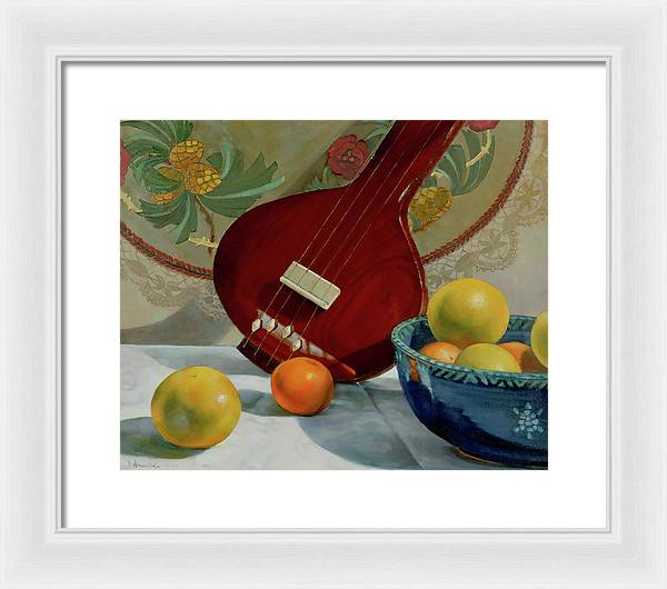 Still Life With Tambura  - Framed Print