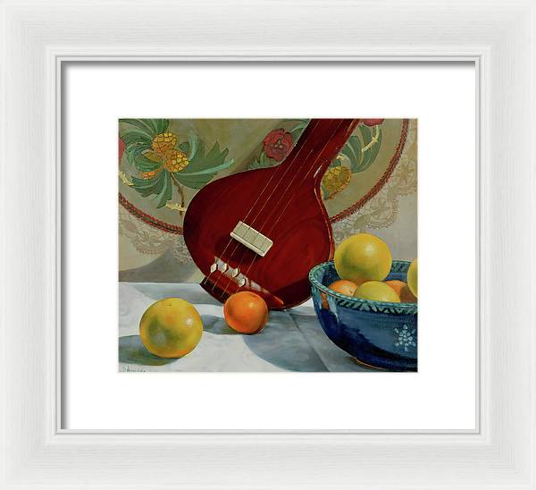 Still Life With Tambura  - Framed Print