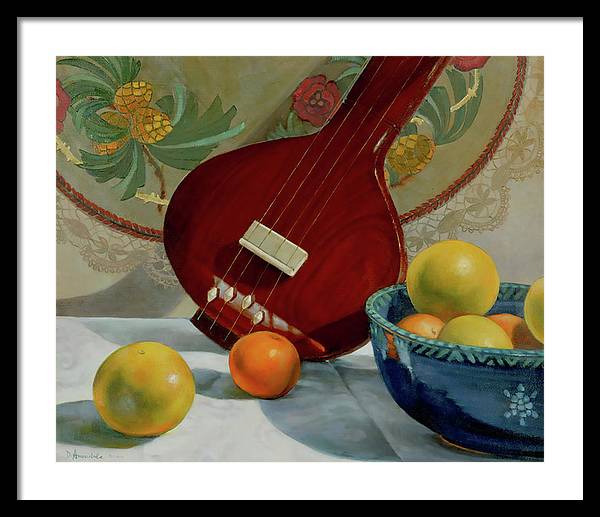 Still Life With Tambura  - Framed Print