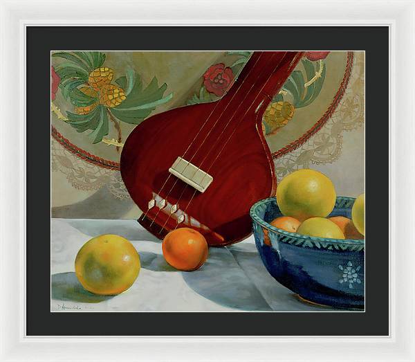 Still Life With Tambura  - Framed Print