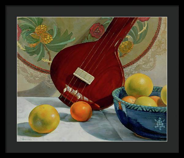 Still Life With Tambura  - Framed Print