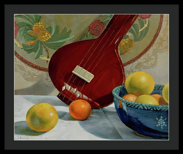 Still Life With Tambura  - Framed Print