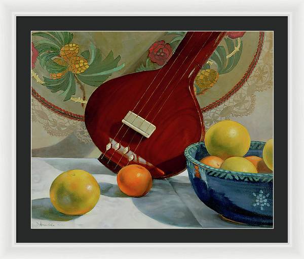 Still Life With Tambura  - Framed Print