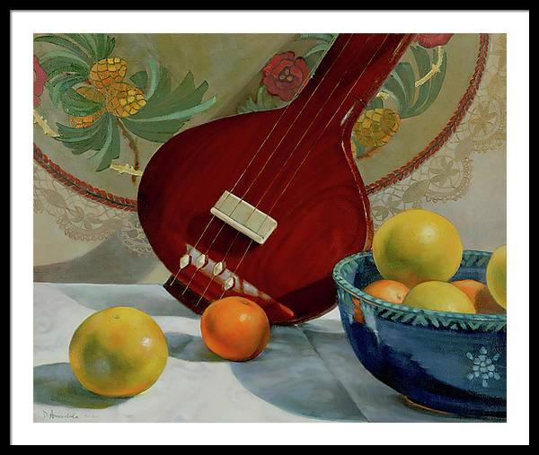 Still Life With Tambura  - Framed Print