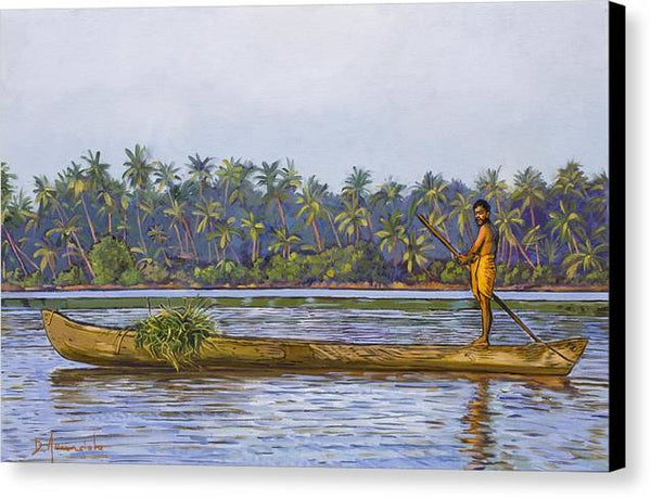 The Fisherman And His Boat - Canvas Print