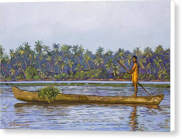 The Fisherman And His Boat - Canvas Print