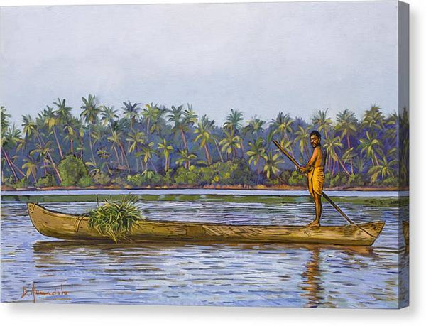 The Fisherman And His Boat - Canvas Print