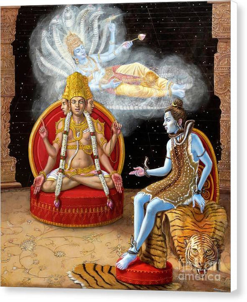 Vishnu, Shiva, and Brahma - Canvas Print
