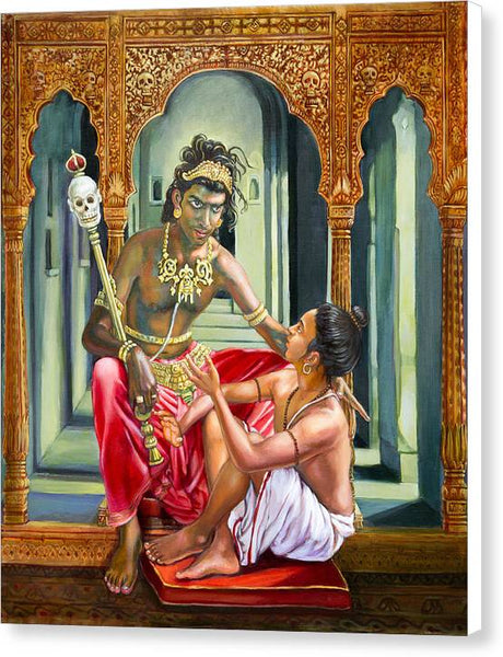 Yamaraja answers the questions of Nachiketa - Canvas Print