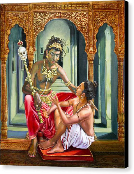 Yamaraja answers the questions of Nachiketa - Canvas Print
