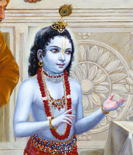 Young Krishna urges King Nanda's People to Worship Govardhan Hill