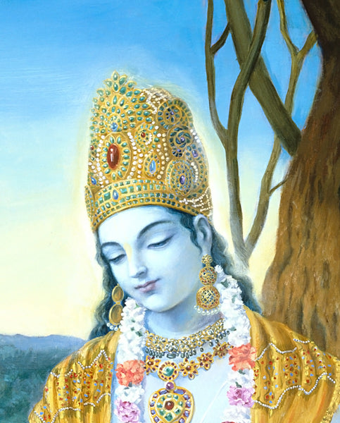 Lord Visnu apprears to Dhruva – Original Oil Painting Inspired by the Srimad Bhagavatam